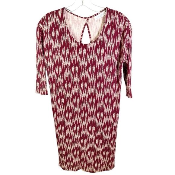 Ava Sky Fighting Eel Maroon Dress Sheath Dress Sleeves Open Back Key Hole XS - Picture 3 of 6